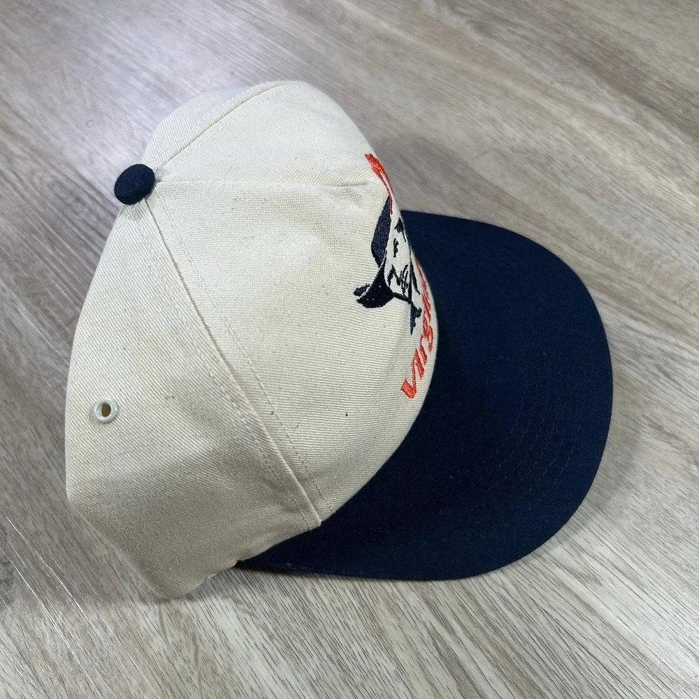 VTG Virginia Cavaliers Snapback Hat College K Product Beige Blue Cap Made in USA